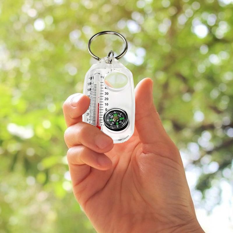 Compass Keychain Mini - 미니 키체인 다기능 캠핑 나침반 온도계