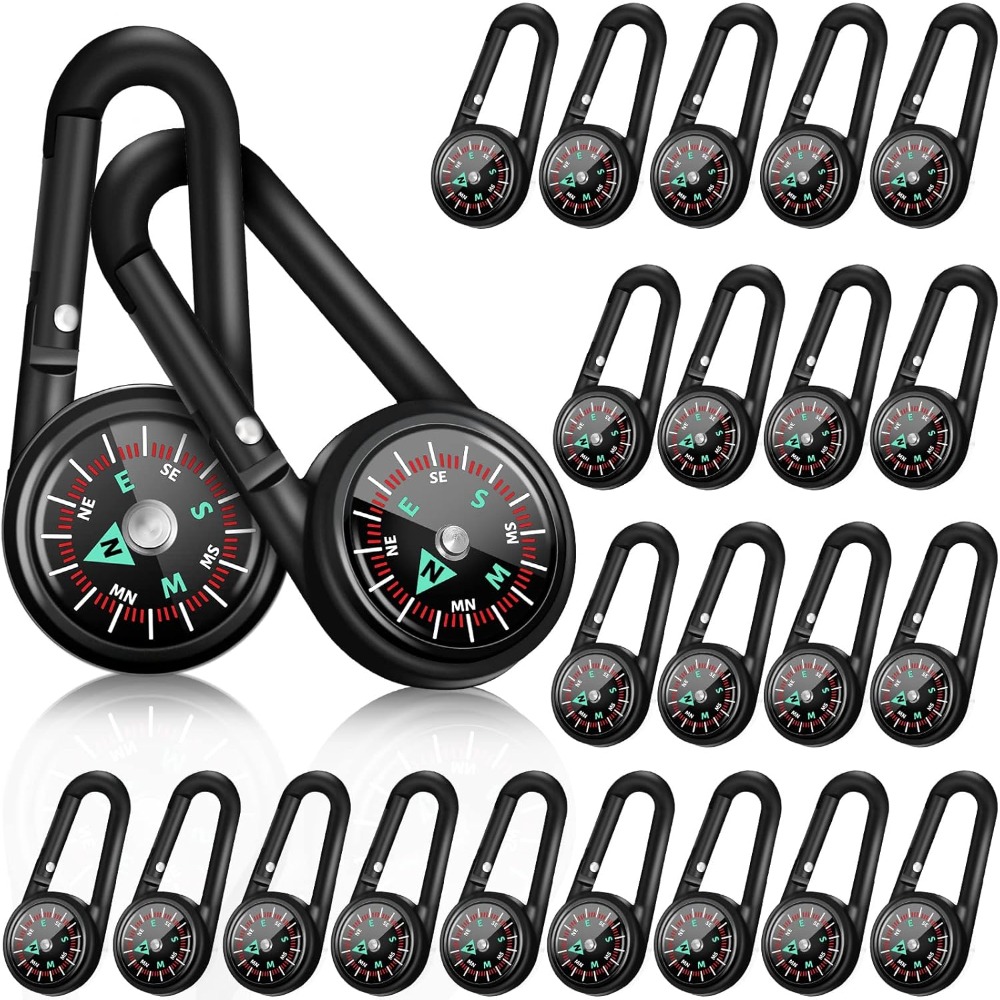 Compass Keychain Mini - 6-50개 미니 자석 나침반 열쇠고리, 하이킹,