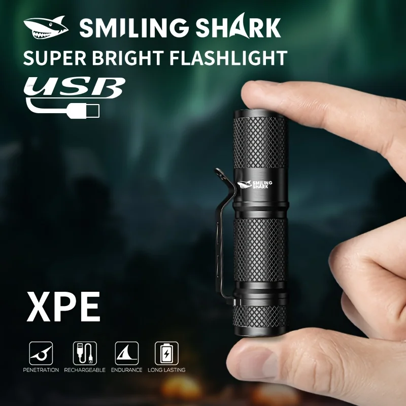 스마일링 샤크 초강력 미니 전술용 LED 손전등 USB - Edc Day Carry 리뷰 및 가격