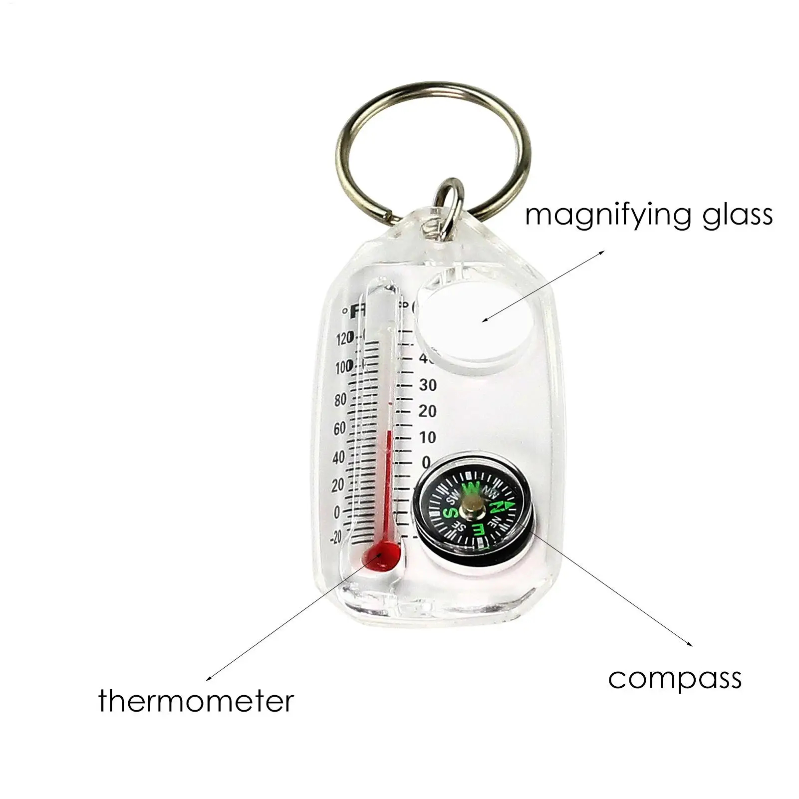 1pc 다기능 미니 키 체인 캠핑 나침반 온도계 야외  - Compass Keychain Mini 리뷰 및 가격