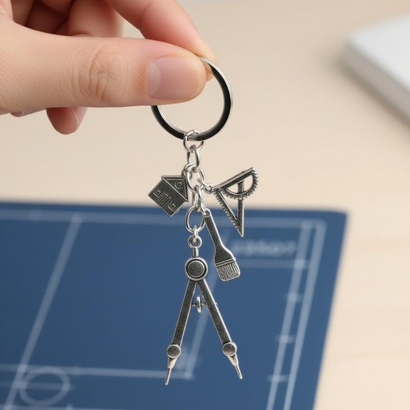 다기능 실버 키체인 삼각형 자, 그림용 나침반 1개,  - Compass Keychain Mini 리뷰 및 가격