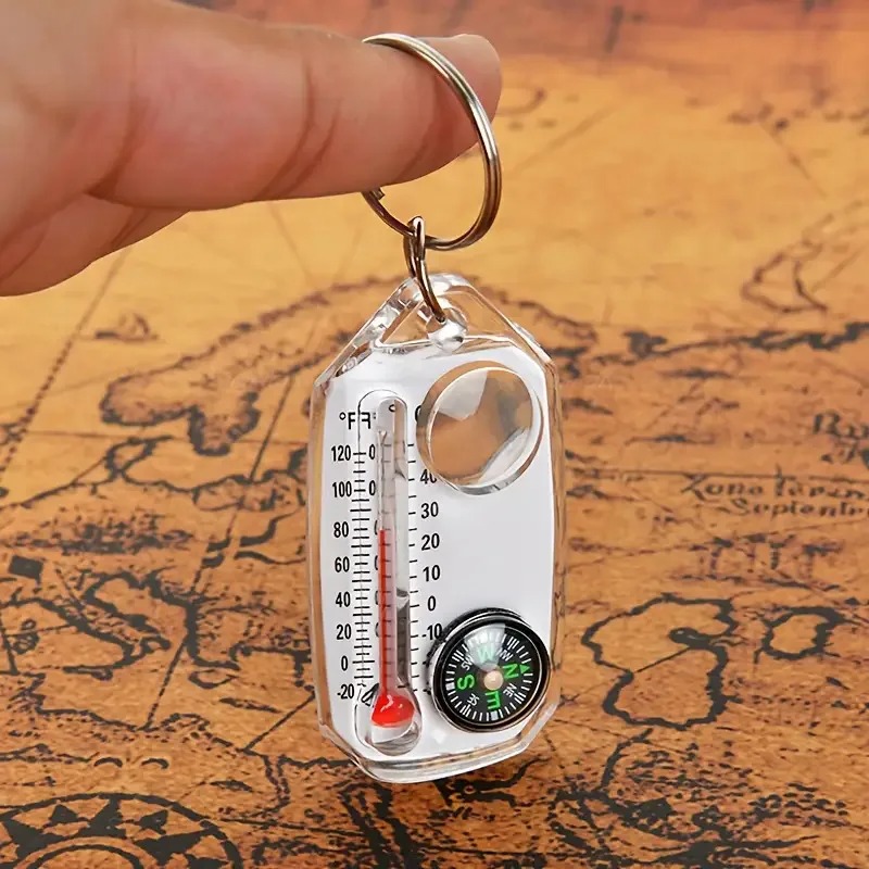 3 in 1 키체인 나침반 휴대용 미니 키체인 야외 온 - Compass Keychain Mini 리뷰 및 가격