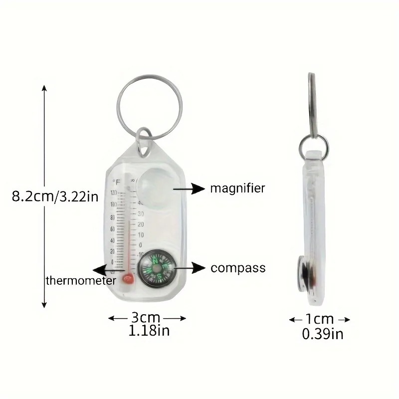 3 in 1 키체인 나침반 휴대용 미니 키체인 야외 온 - Compass Keychain Mini 리뷰 및 가격